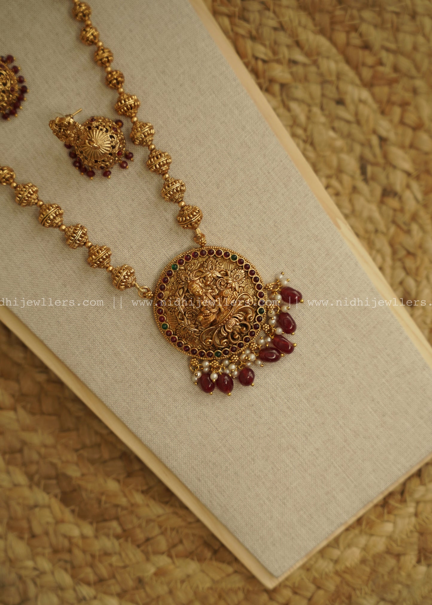 Lakshmi Ball Haram With red Victorian beads