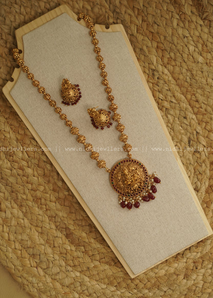 Lakshmi Ball Haram With red Victorian beads