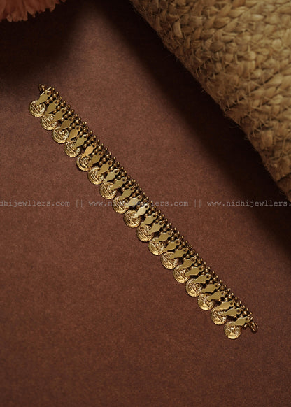 Antique Pure Gold-Tone Kasu Manga Fusion Choker Set (with Earrings)