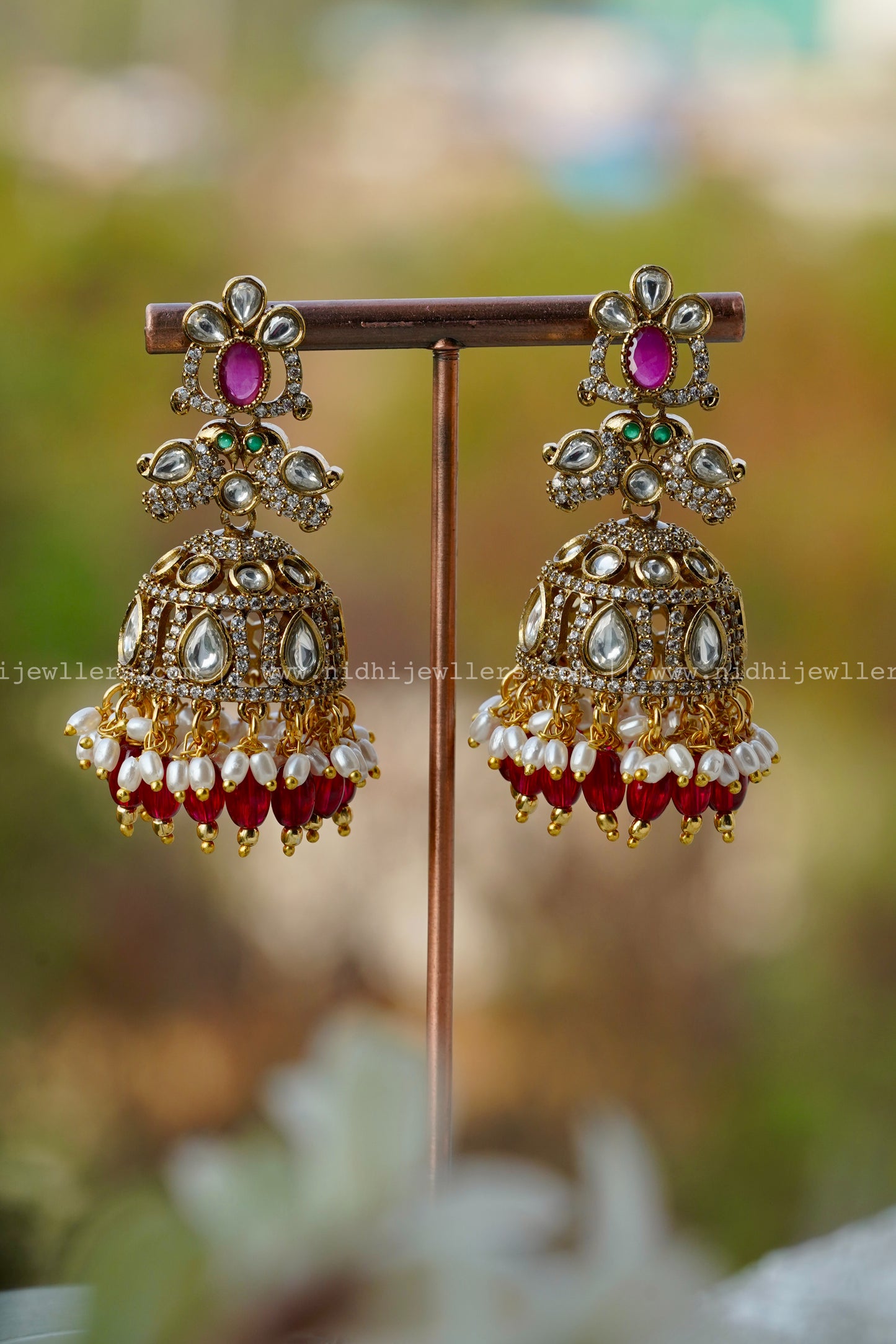 Premium ad stone victorian polish jhumka
