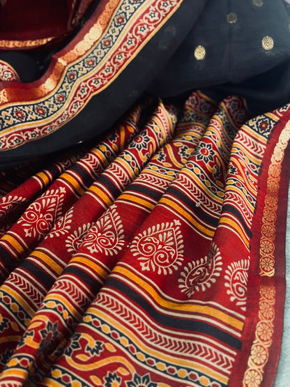 Premium georgette chanderi silk saree