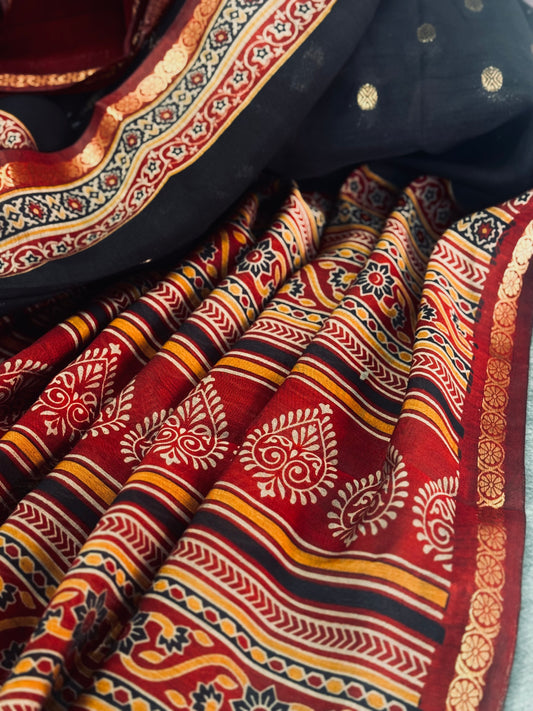 Premium georgette chanderi silk saree