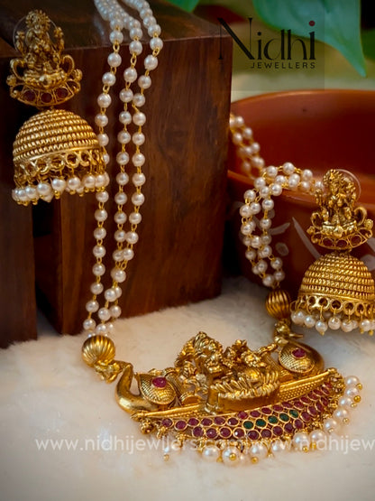 Layered Lakshmi Haram with earring