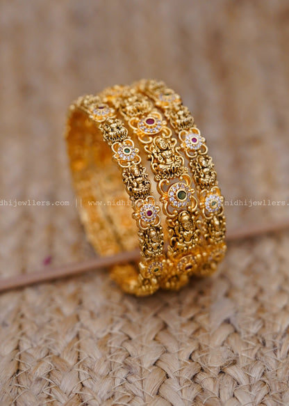 Premium Lakshmi floral bangle set