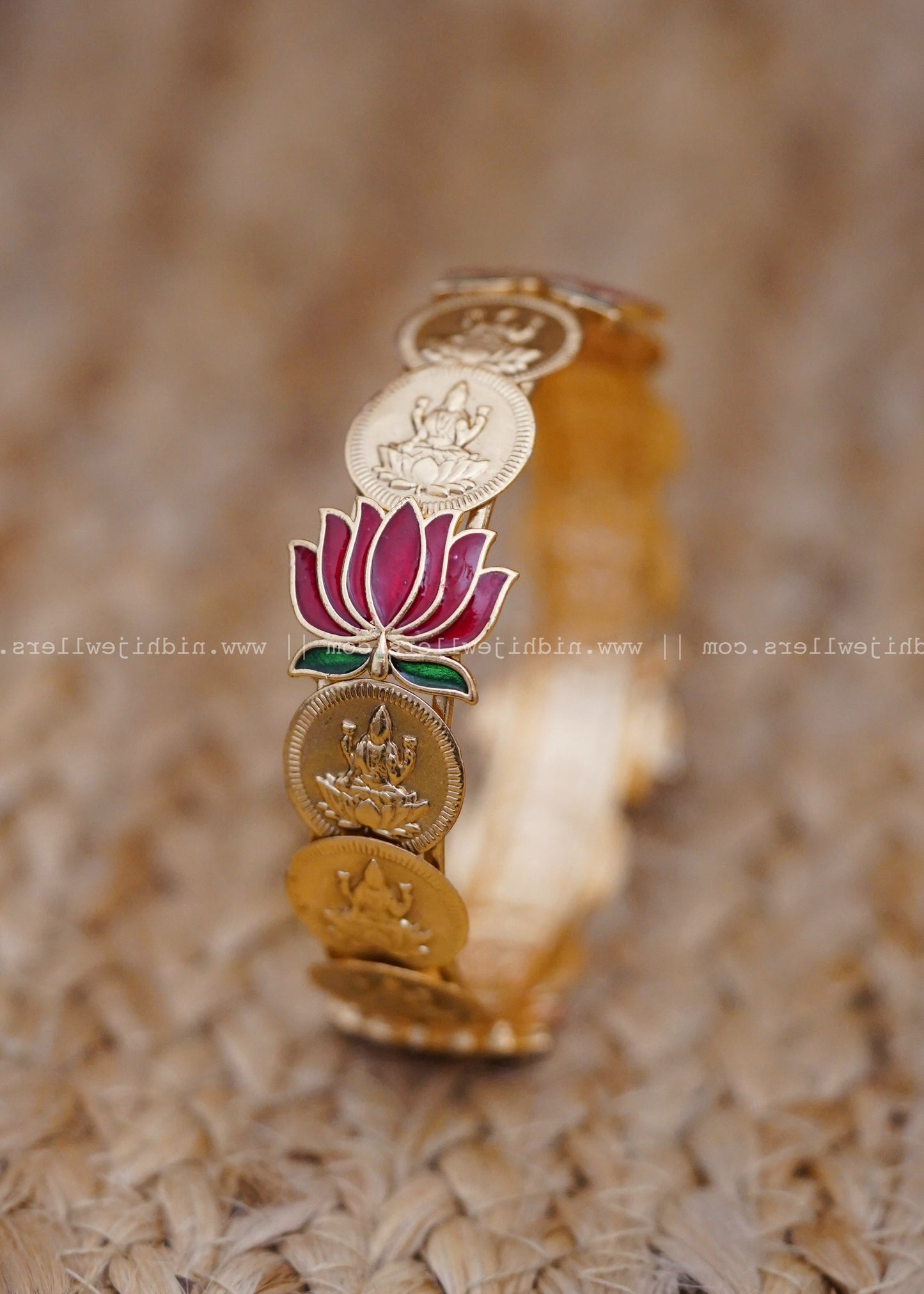 Lotus coin bangle